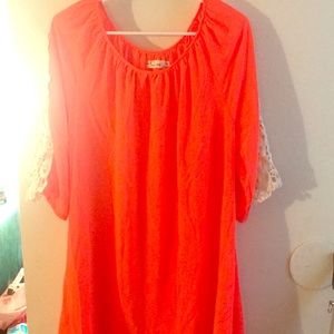 Orange and lace boutique tunic